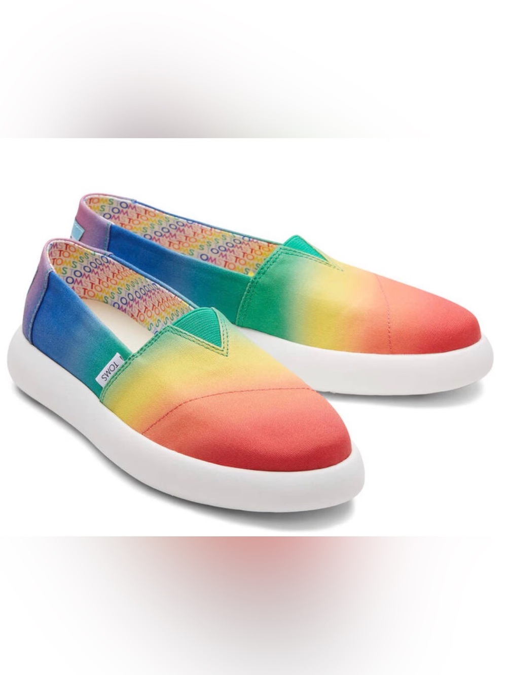 TOMS Alpargata Mallow Pride Rainbow Slip On Sneakers Womens Size 8.5 NWT
